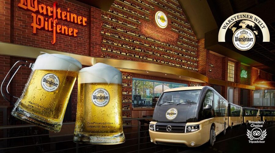 Warstein: Warsteiner World Brewery Tour - Boarding the visitor train across 63 football pitches